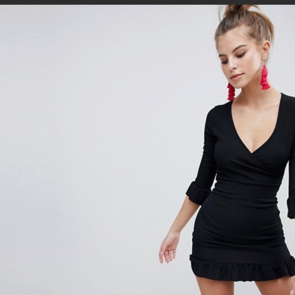 Boohoo ruffle trim dress